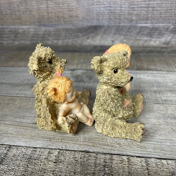 Baby Bear Figurines Holiday Animal Decor Figures Set of 2 - Picture 8 of 9